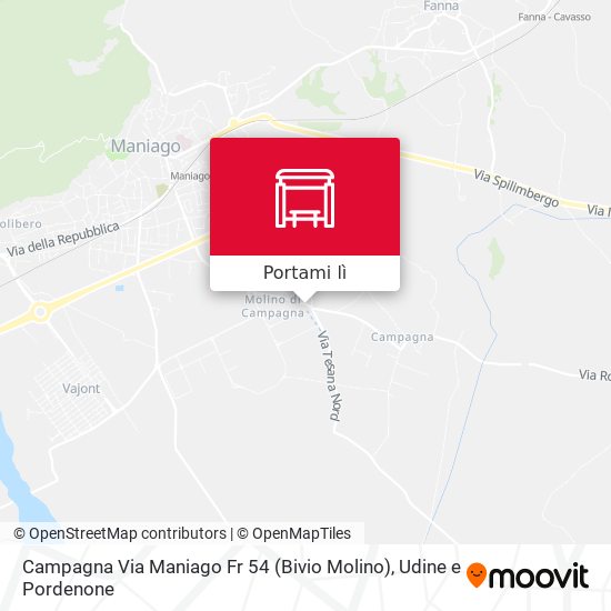 Mappa Campagna Via Maniago Fr 54 (Bivio Molino)