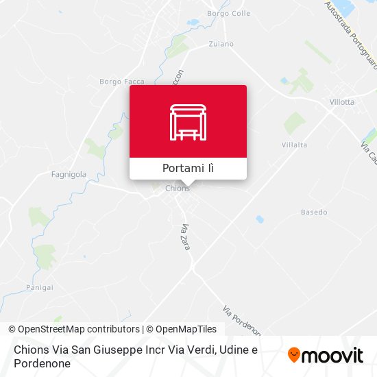 Mappa Chions Via San Giuseppe Incr Via Verdi