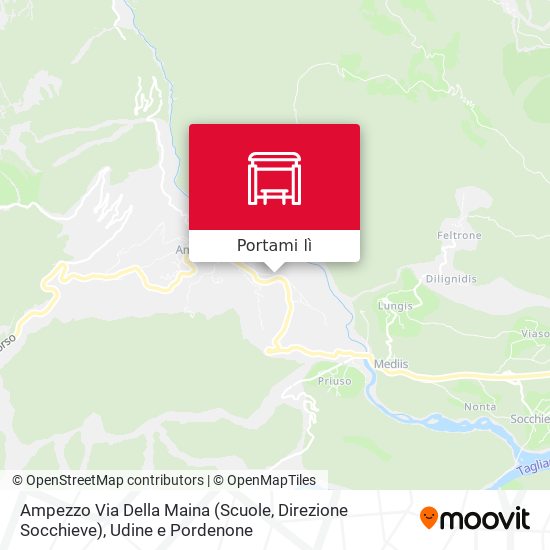 Mappa Ampezzo Via Della Maina (Scuole, Direzione Socchieve)