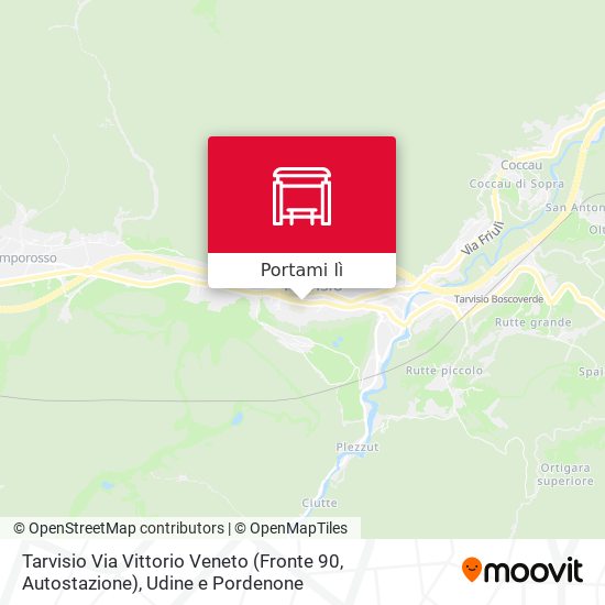 Mappa Tarvisio Via Vittorio Veneto (Fronte 90, Autostazione)