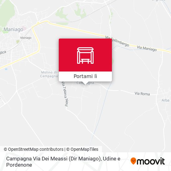 Mappa Campagna Via Dei Meassi (Dir Maniago)