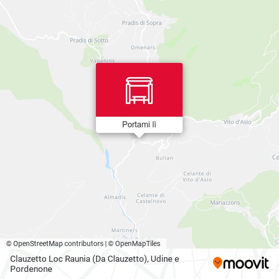 Mappa Clauzetto Loc Raunia (Da Clauzetto)