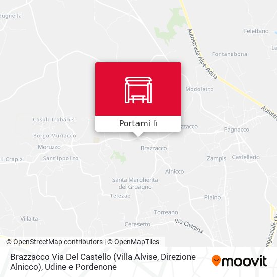 Mappa Brazzacco Via Del Castello (Villa Alvise, Direzione Alnicco)