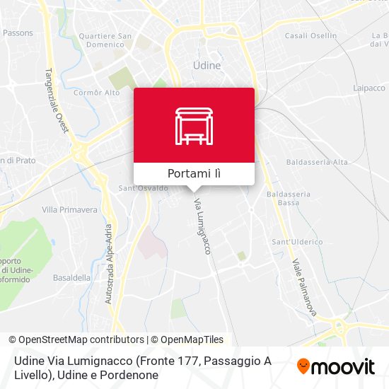 Mappa Udine Via Lumignacco (Fronte 177, Passaggio A Livello)