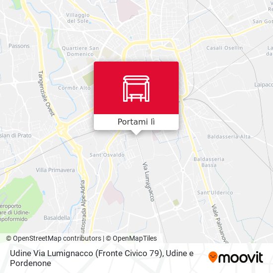Mappa Udine Via Lumignacco (Fronte Civico 79)