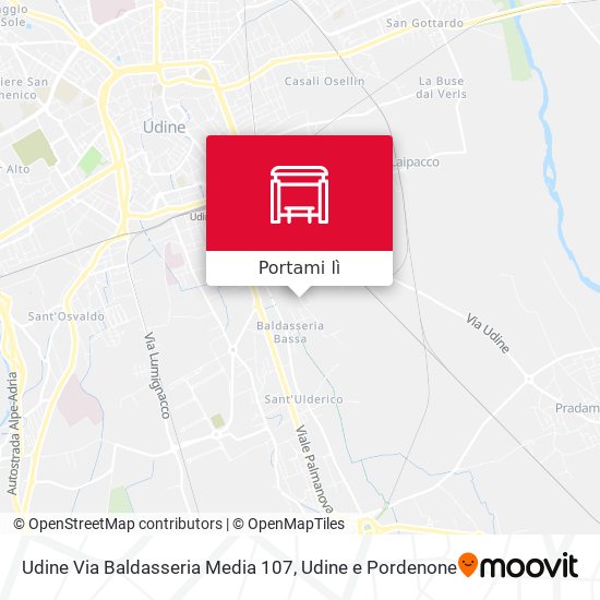 Mappa Udine Via Baldasseria Media 107