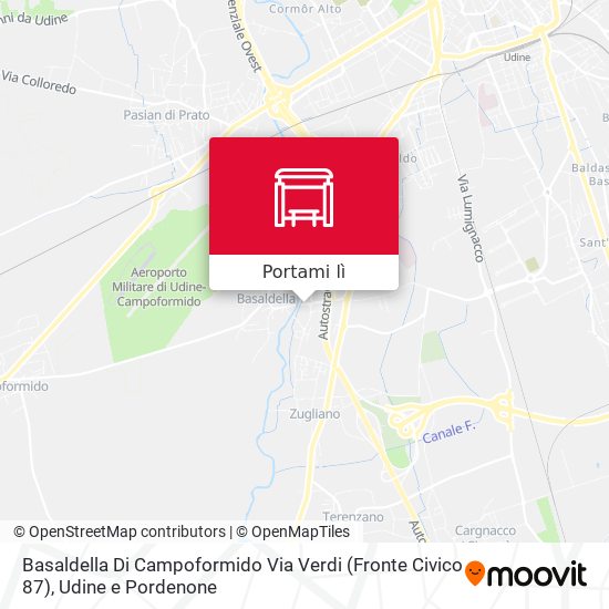 Mappa Basaldella Di Campoformido Via Verdi (Fronte Civico 87)