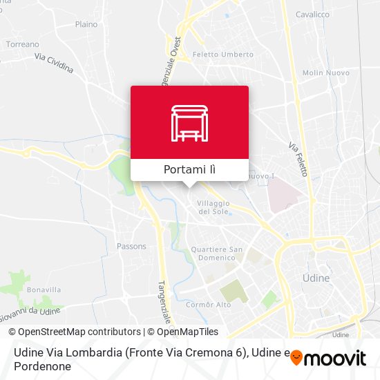 Mappa Udine Via Lombardia (Fronte Via Cremona 6)