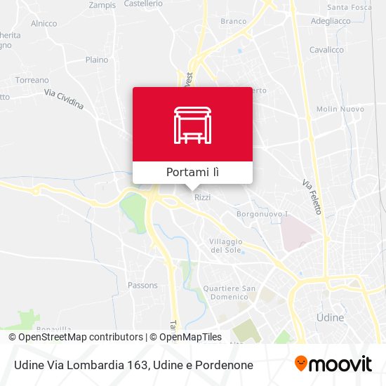 Mappa Udine Via Lombardia 163
