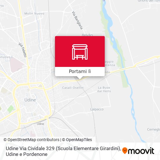 Mappa Udine Via Cividale 329 (Scuola Elementare Girardini)