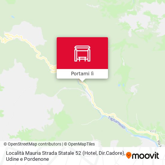 Mappa Località Mauria Strada Statale 52 (Hotel, Dir.Cadore)