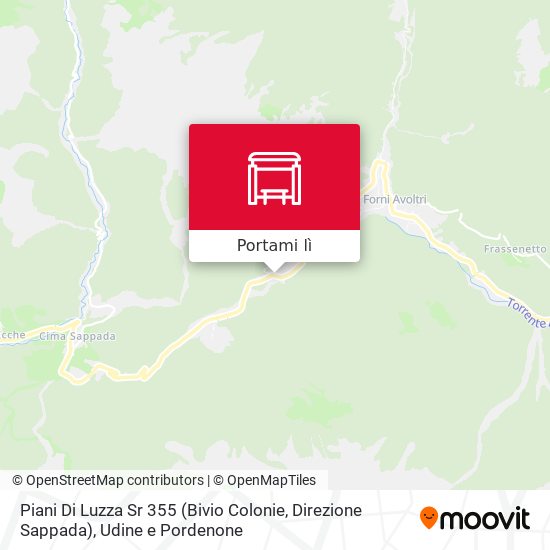 Mappa Piani Di Luzza Sr 355 (Bivio Colonie, Direzione Sappada)