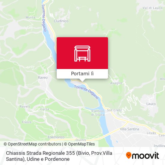 Mappa Chiassis Strada Regionale 355 (Bivio, Prov.Villa Santina)