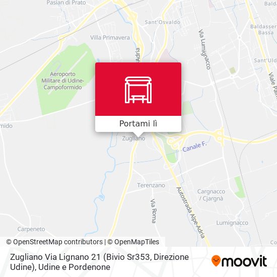 Mappa Zugliano Via Lignano 21 (Bivio Sr353, Direzione Udine)