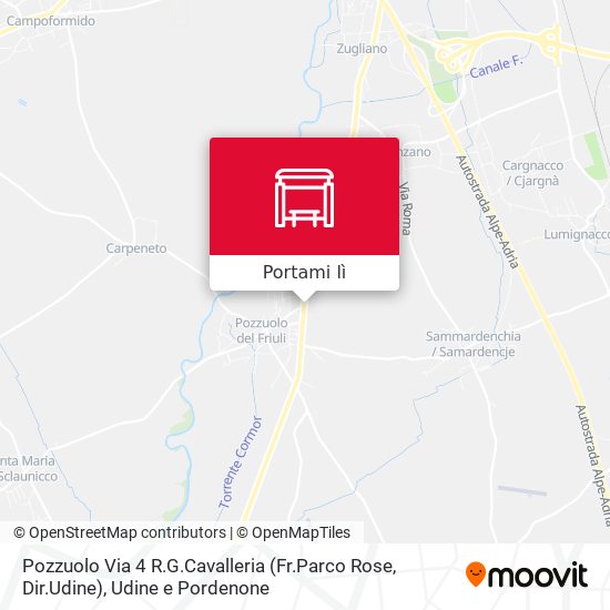 Mappa Pozzuolo Via 4 R.G.Cavalleria (Fr.Parco Rose, Dir.Udine)