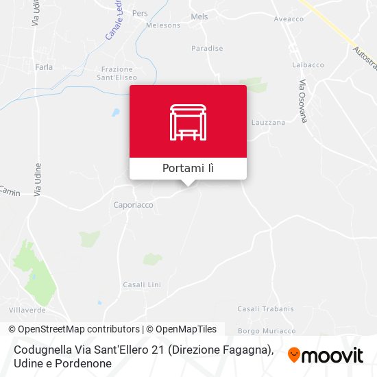 Mappa Codugnella Via Sant'Ellero 21 (Direzione Fagagna)