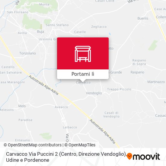 Mappa Carvacco Via Puccini 2 (Centro, Direzione Vendoglio)