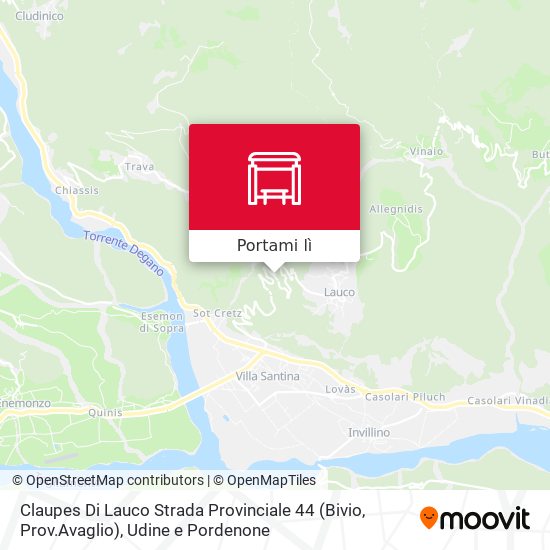 Mappa Claupes Di Lauco Strada Provinciale 44 (Bivio, Prov.Avaglio)