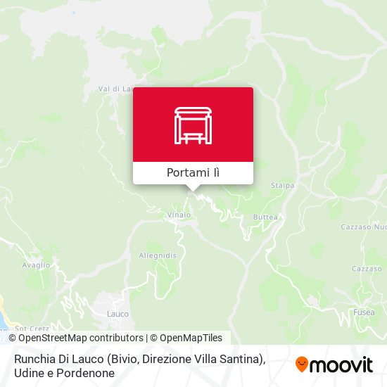 Mappa Runchia Di Lauco (Bivio, Direzione Villa Santina)