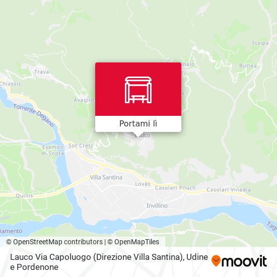 Mappa Lauco Via Capoluogo (Direzione Villa Santina)