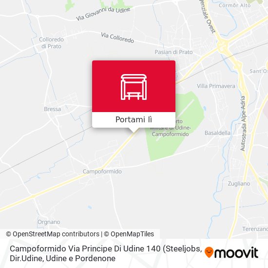 Mappa Campoformido Via Principe Di Udine 140