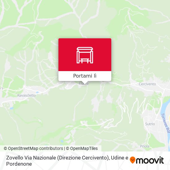 Mappa Zovello Via Nazionale (Direzione Cercivento)