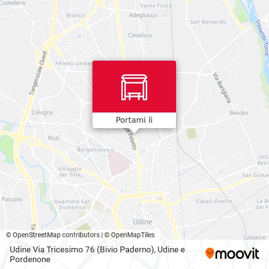 Mappa Udine Via Tricesimo 76 (Bivio Paderno)