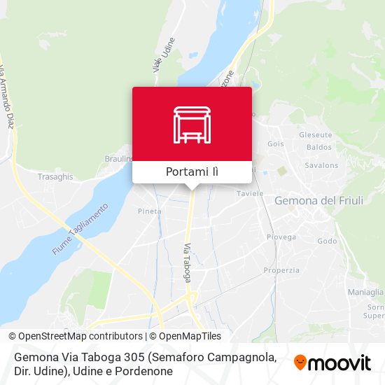 Mappa Gemona Via Taboga 305 (Semaforo Campagnola, Dir. Udine)