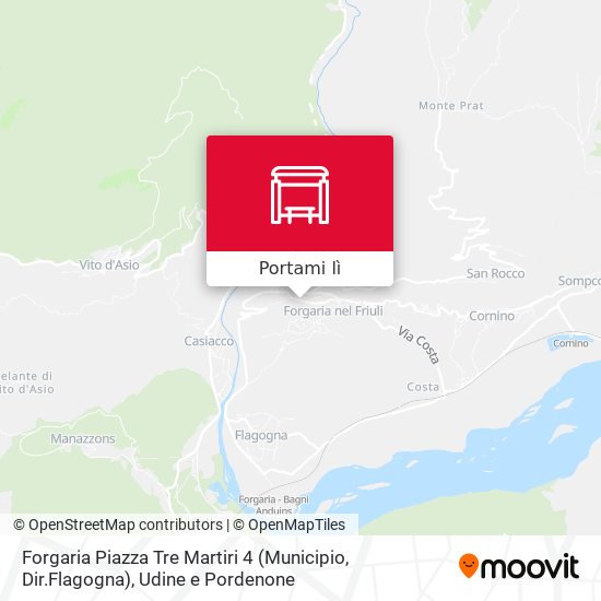 Mappa Forgaria Piazza Tre Martiri 4 (Municipio, Dir.Flagogna)