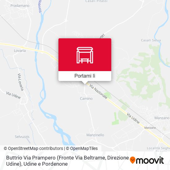 Mappa Buttrio Via Prampero (Fronte Via Beltrame, Direzione Udine)