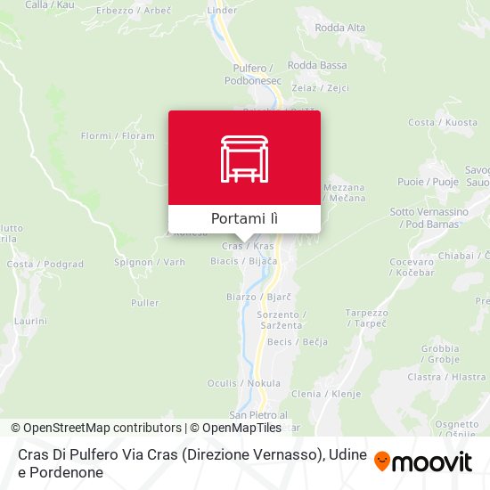 Mappa Cras Di Pulfero Via Cras (Direzione Vernasso)