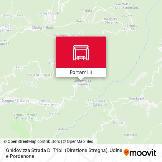 Mappa Gnidovizza Strada Di Tribil (Direzione Stregna)