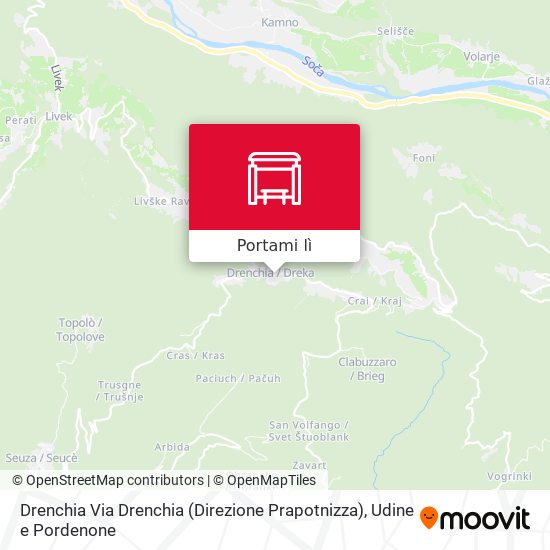 Mappa Drenchia Via Drenchia (Direzione Prapotnizza)