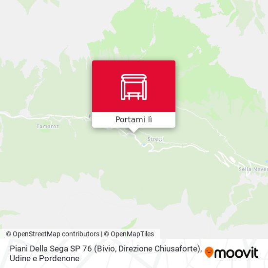 Mappa Piani Della Sega SP 76 (Bivio, Direzione Chiusaforte)