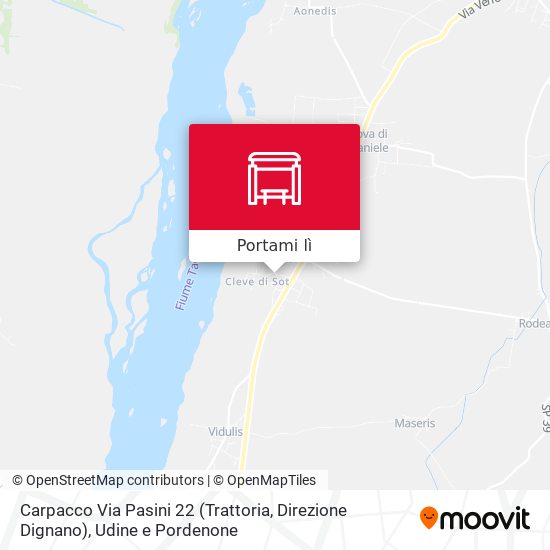 Mappa Carpacco Via Pasini 22 (Trattoria, Direzione Dignano)