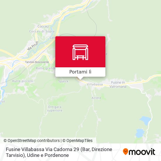 Mappa Fusine Villabassa Via Cadorna 29 (Bar, Direzione Tarvisio)