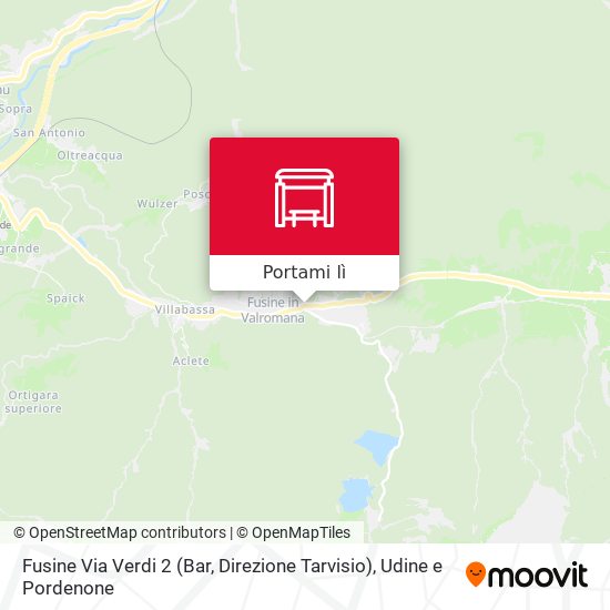 Mappa Fusine Via Verdi 2 (Bar, Direzione Tarvisio)