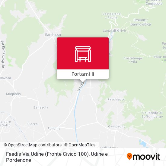 Mappa Faedis Via Udine (Fronte Civico 100)