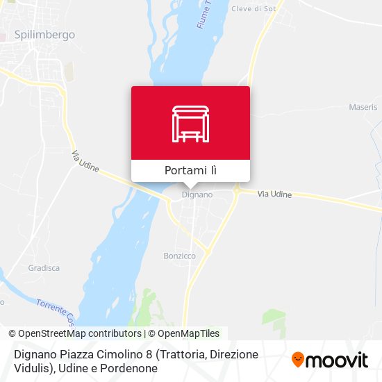 Mappa Dignano Piazza Cimolino 8 (Trattoria, Direzione Vidulis)