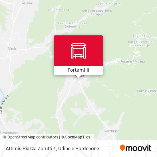 Mappa Attimis Piazza Zorutti 1