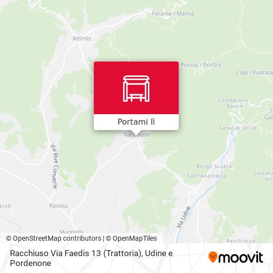 Mappa Racchiuso Via Faedis 13 (Trattoria)