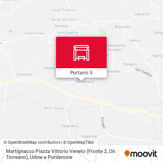 Mappa Martignacco Piazza Vittorio Veneto (Fronte 2, Dir. Torreano)