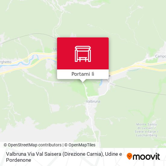 Mappa Valbruna Via Val Saisera (Direzione Carnia)