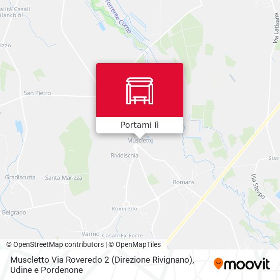 Mappa Muscletto Via Roveredo 2 (Direzione Rivignano)