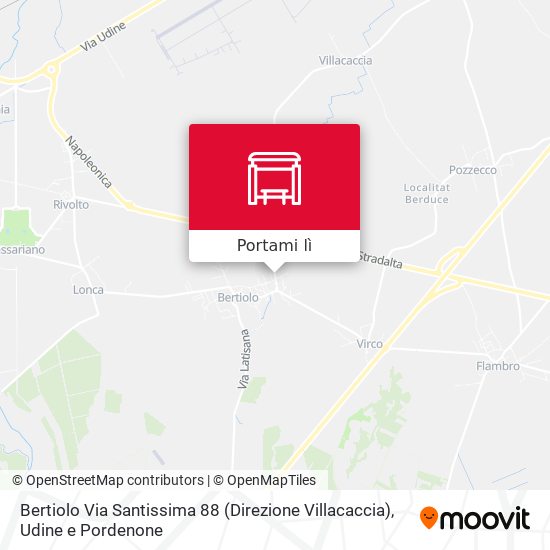 Mappa Bertiolo Via Santissima 88 (Direzione Villacaccia)
