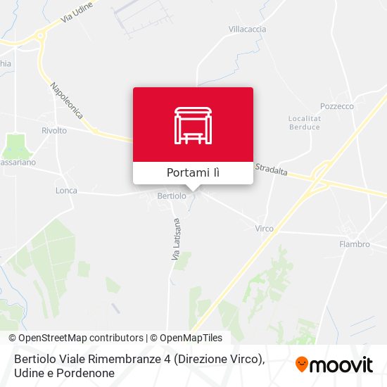 Mappa Bertiolo Viale Rimembranze 4 (Direzione Virco)