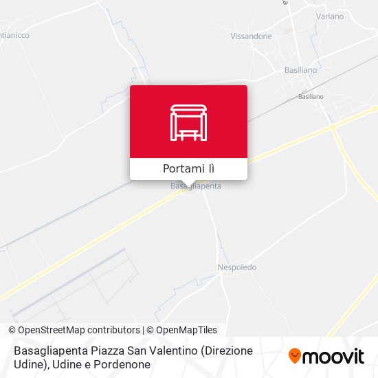 Mappa Basagliapenta Piazza San Valentino (Direzione Udine)