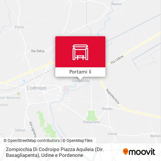 Mappa Zompicchia Di Codroipo Piazza Aquileia (Dir. Basagliapenta)