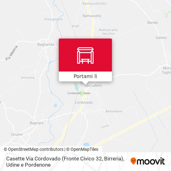 Mappa Casette Via Cordovado (Fronte Civico 32, Birreria)