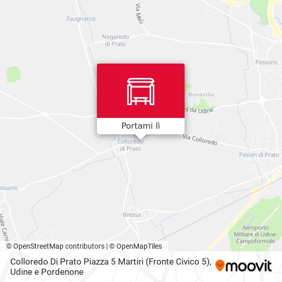Mappa Colloredo Di Prato Piazza 5 Martiri (Fronte Civico 5)